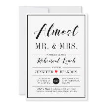 Trendig Modern Typsnitts Bröllopsrepetition Lunch