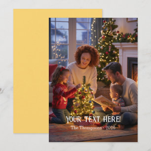 Trendig Modern Typsnittsfamilj Julfoto Julkort