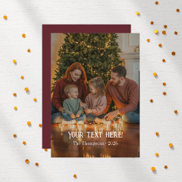 Trendig Modern Typsnittsfamilj Julfoto Julkort