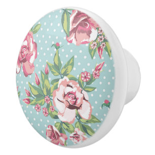 Trendig modern vintage ro med punktblått skåp knopp