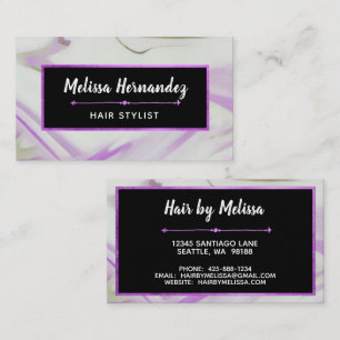 Trendig Modern Violet Lila Marble Handling Visitkort