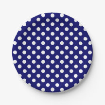 Trendig Modern White Polka dots på Mörk Navy Blue