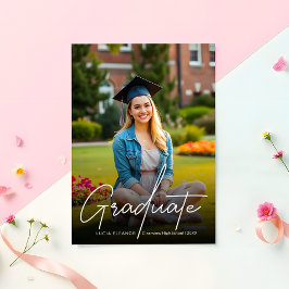 Trendig Modern White Script Photo Studenten Meddelande