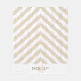 Trendig Modern White & Taupe-pilarfamiljen Namn Fleecefilt