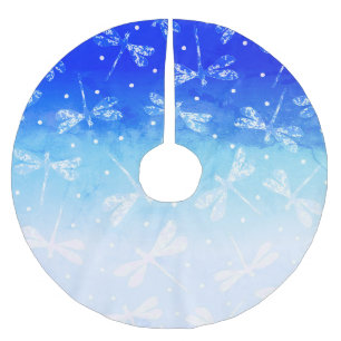 Trendig - moderna blåmånsmattor och drakar julgransmatta borstad polyester