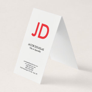 Trendig modernt, vitt, fetstilt monogram visitkort