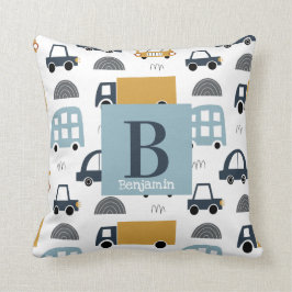 Trendig monogram Baby monogram Car Mönster Kudde