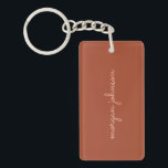 Trendig Monogram | Bränd Orange    skript Namn<br><div class="desc">Ett monogram för snyggtens anpassningsbar i handskrivet typsnitt i avslappnad i trendiget bränd orange och .</div>