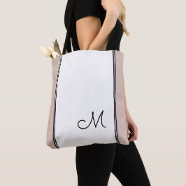 Trendig monogram-chic rosa vit färgblock svart tygkasse