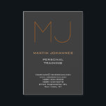 Trendig Monogram Grått Sport Personal Trainer Visitkort<br><div class="desc">Snyggt,  modern,  enkel att redigera visitkortsmallar. Prisvärda priser,  bästa kvalitet,  attraktiva utformningar.</div>