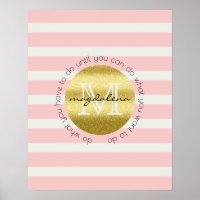 Trendig Monogram Guld Glitter Rosa Rand