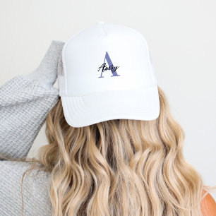 Trendig Monogram med skript Namn Overlay Keps