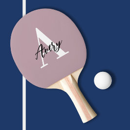 Trendig Monogram med skript Namn Overlay Pingisracket