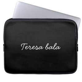 Trendig Monogram Modern Svart Skript Namn Stil Laptop Fodral