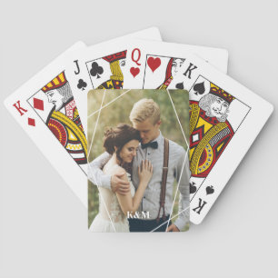 Trendig Monogram Personlig Photo Casinokort