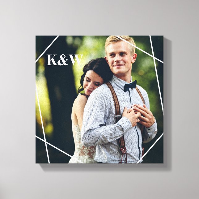 Trendig Monogram Photo Canvastryck (Framsida)