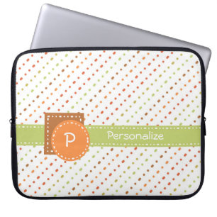 Trendig Monogram prickad Rand med Namn Laptop Fodral