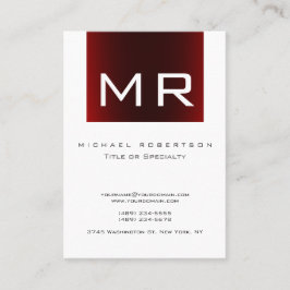 Trendig Monogram Red Stripe White Affärskort Visitkort