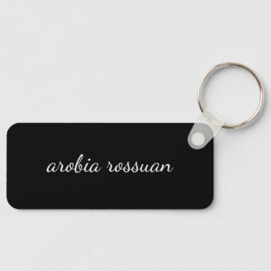 Trendig monogram Svart personligt utformat desig Nyckelring