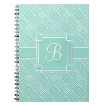 Trendig Monogrammed Mint Grönt Diamond Mönster