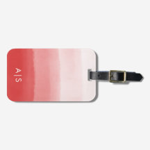 Trendig Monogrammerad Akvarell Urblekt Korallröd O