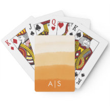 Trendig monogrammerad akvarellpumpa orange ombre