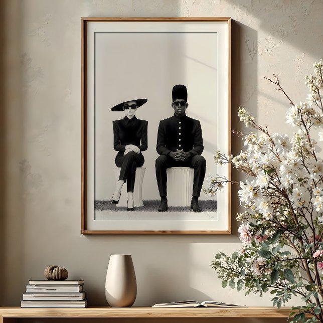 Trendig monokrom modefotografi duo poster (Skapare uppladdad)