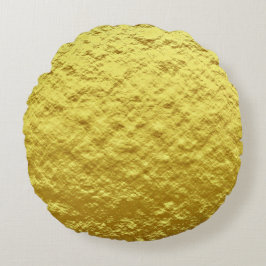 Trendig mönster av faux grovfolie struktur guld rund kudde