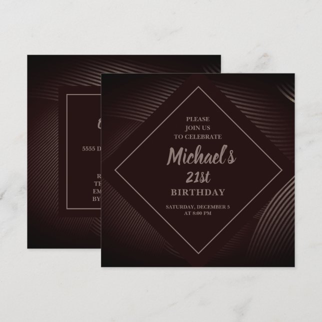 Trendig Mönster födelsedag Inbjudningar (Fram/baksida)