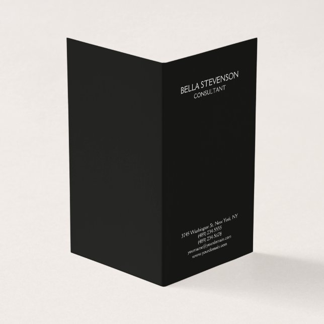 Trendig Mörk Grått enkel minimal Snyggt Visitkort (Utsida)