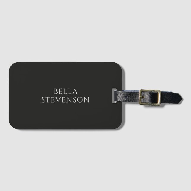 Trendig Mörkgrå Enkel Minimalistisk Stilren Bagagebricka (Framsida horisontal)