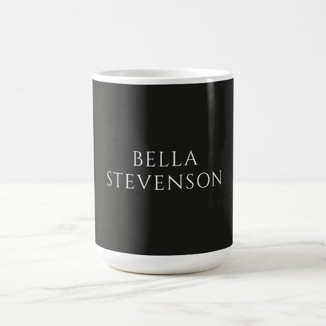 Trendig Mörkgrå Enkel Minimalistisk Stilren Kaffemugg (Center)