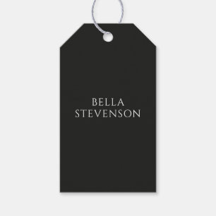 Trendig Mörkgrå Enkel Minimalistisk Stilren Presentetikett