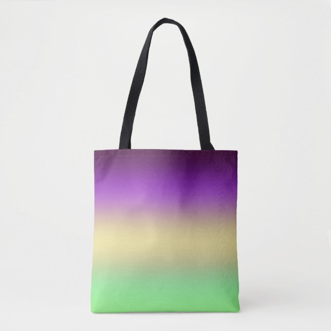 Trendig mörklila ljusgul grön gradient  tygkasse (Framsida)