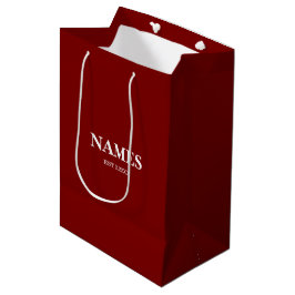 Trendig mörkröd personlig namngiven presentpåse