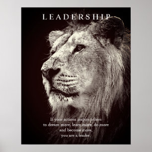 Trendig Motiv Ledarskap Lejon Brown Poster