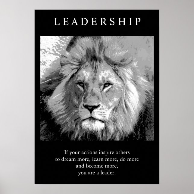 Trendig Motiv Ledarskap Lejon Poster (Framsidan)