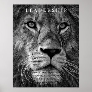Trendig Motiverat ledarskap Lejont svartvitt Poster