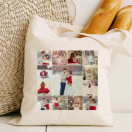 Trendig multifotokollage Tote Bag Tygkasse