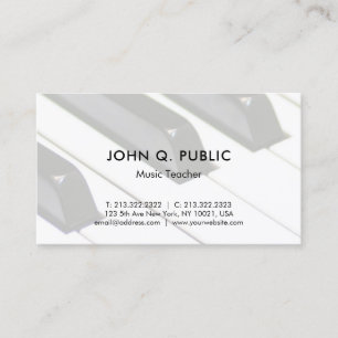 Trendig Music Piano Teacher Professionell Elegant Visitkort