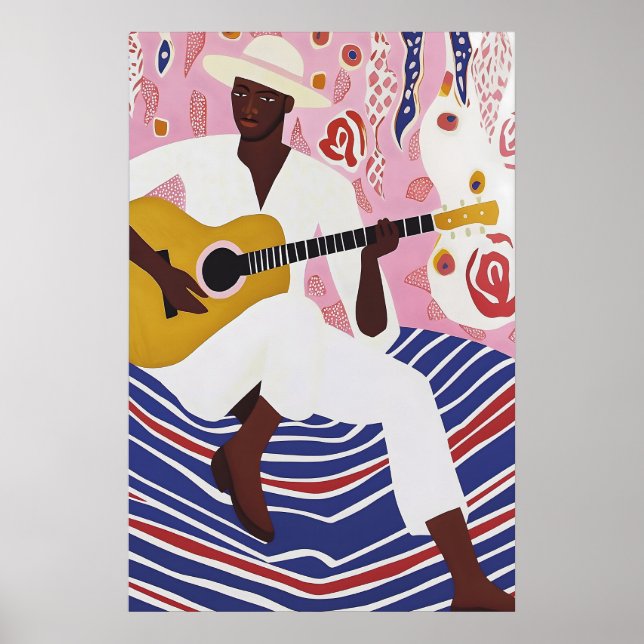 Trendig musik posters tryck - present till gitarri (Framsidan)