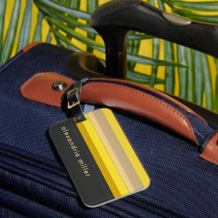 Trendig Mustard Färg Block Rand Bagagebricka