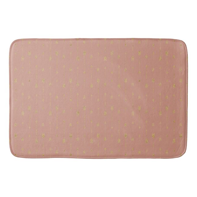 Trendig Muted & Guld Boho Arrows Bath Mat Badrumsmatta (Framsidan)