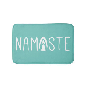 Trendig Namaste Yoga Grön och Vit Badrumsmatta