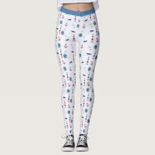 Trendig Nautical Lighthouse Sailboat Yoga Leggings