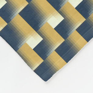 Trendig Navy Blue Mustard Gult Snyggt Mönster Fleecefilt