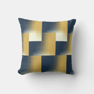 Trendig Navy Blue Mustard Gult Snyggt Mönster Kudde