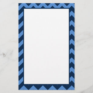 Trendig Navy & Light Blue Chevron Mönster Brevpapper