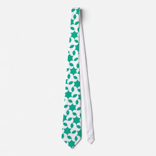 Trendig Necktie, Emerald Grönt Geometric Mönster Slips (Framsida)