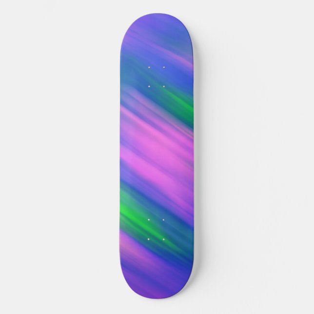 Trendig Neon Bright Blue grönt rosa Abstrakt Mini Skateboard Bräda 18,5 Cm (Framsida)